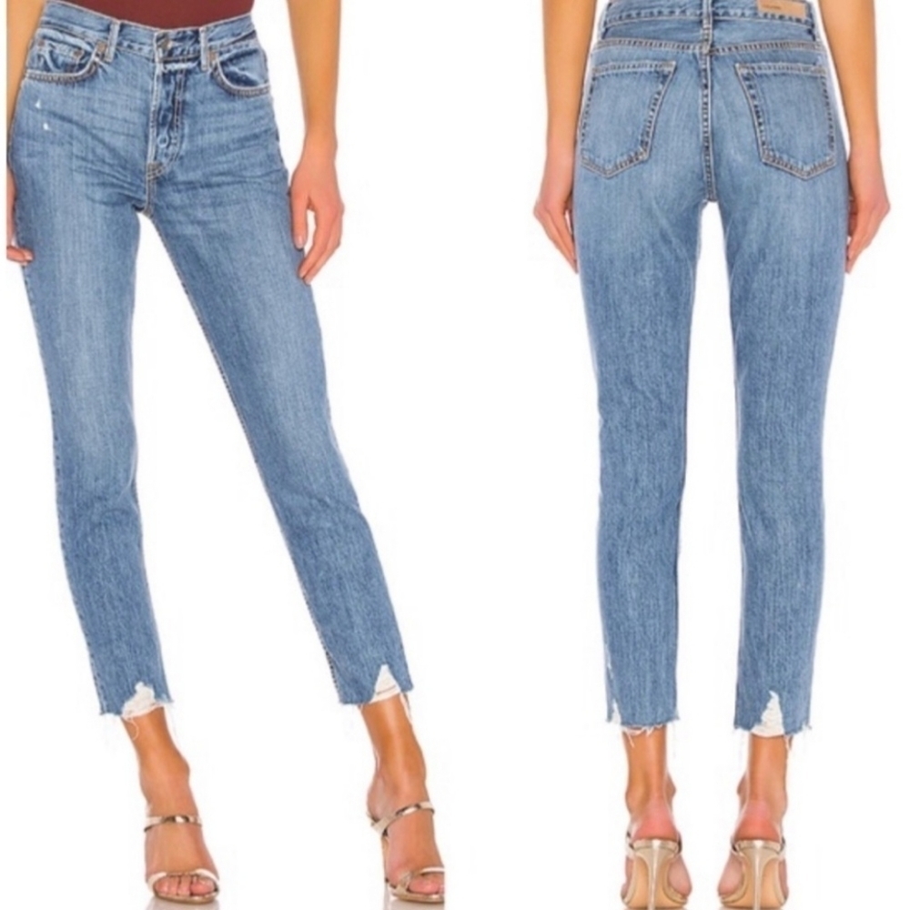 GRLFRND Size 26 Organic Cotton High Rise Karolina Cropped Jeans in Really Got Me
